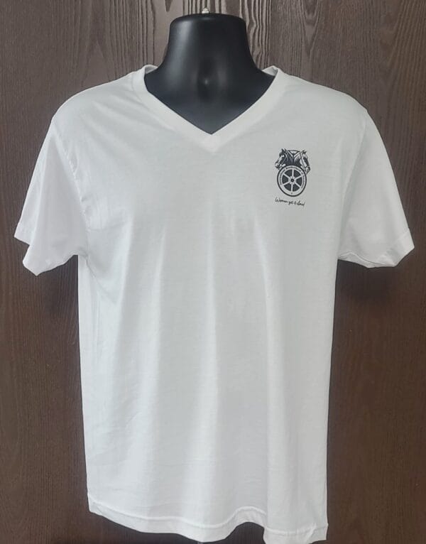 Teamster Women White V-neck T-shirt - Image 2